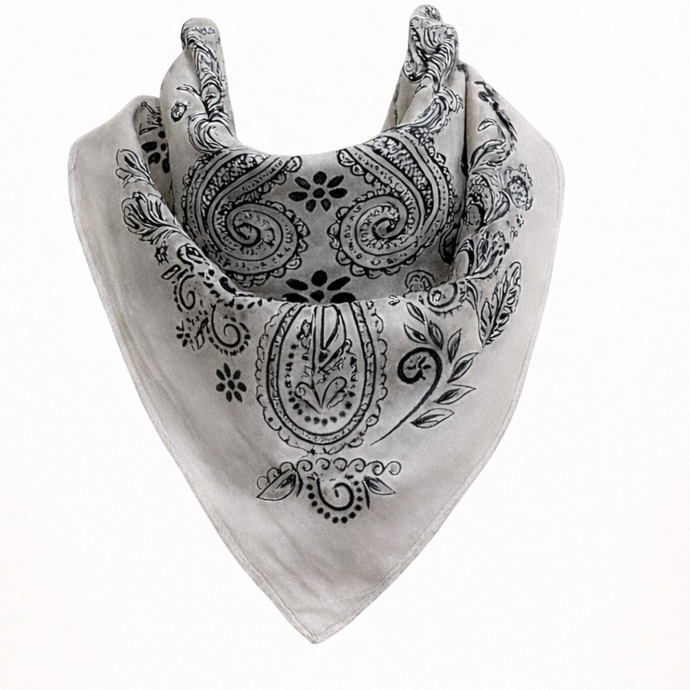 Beige Bandana Pattern Scarf